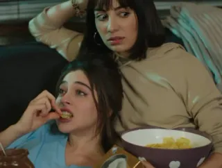 🤎 women, eating, chips, indoors, friends, casual telegram sticker