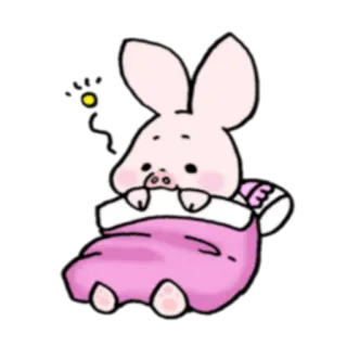 🛏 Piglet Winnie the Pooh мультфильм, поросенок, винни пух, милый, розовый, животное telegram sticker