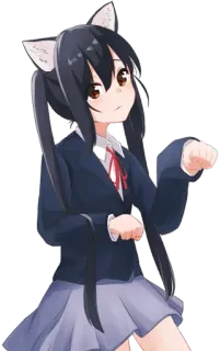 😸 Azusa Nakano K-On! Azusa, Nakano, K-On!, Anime, Neko, Kawaii whatsapp sticker