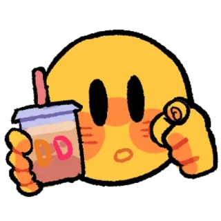 👉 emoji, donut, dunkin, drink, cute telegram sticker