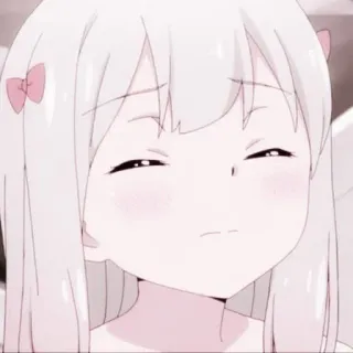 💗 Anime, Fille, Mignon, Rougir, Ange, Rose, Ruban telegram sticker