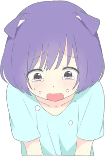 😢 аниме, плачущий, грустный, мультфильм whatsapp sticker