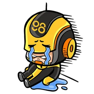 😭 Roboter, traurig, weinend, Cartoon, gelb, Figur telegram sticker