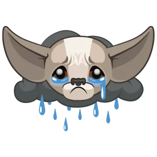 😰 triste, chorando, nuvem, cachorro, filhote, lágrimas, tempo, emoções whatsapp sticker