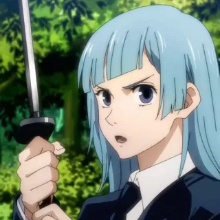 🦋 Kasumi Miwa Jujutsu Kaisen Anime, Spada, Arma, Personaggio, Kasumi Miwa, Jujutsu Kaisen, Combattimento, Capelli blu telegram sticker