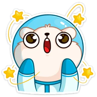 👩‍🚀 chuột hamster, hoạt hình, dễ thương, phi hành gia, vũ trụ, các vì sao, động vật telegram sticker