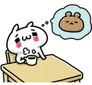 ❤️ dễ thương, hoạt hình, thỏ, gấu, mơ màng, cà phê, kawaii telegram sticker