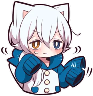 😠 anime, cat, cute, kawaii, chibi, sticker telegram sticker