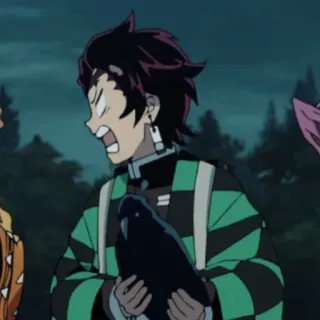 🌊 Tanjiro Kamado Demon Slayer Anime, Demon Slayer, Tanjiro, Boos, Kraai telegram sticker