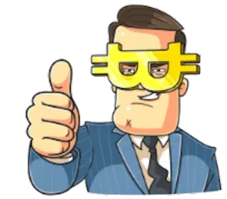 👍 hombre, pulgar arriba, hombre de negocios, positivo, aprobación, éxito whatsapp sticker