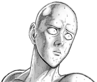 😰 Saitama One Punch Man Сайтама, One Punch Man, Аниме, Манга, Персонаж, Герой whatsapp sticker