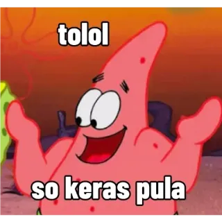 😈 Patrick Star Spongebob Squarepants tolol
so keras pula патрик стар, спанч боб, мем, мультфильм telegram sticker