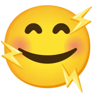 ☺️ อิโมจิ, สไมลีย์, สายฟ้า, มีความสุข, ใบหน้า whatsapp sticker