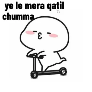 😗 ye le mera qatil chumma Kartun, Imut, Skuter, Cium, Hindi, Stiker telegram sticker