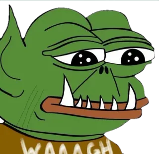 😐 WAAAGH orc, fantasia, warhammer, waaagh, pele verde, videogame whatsapp sticker