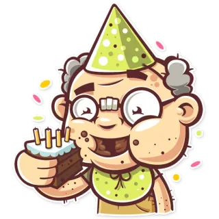 🎉 cumpleaños, pastel, velas, fiesta, dibujos animados, celebración telegram sticker