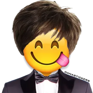 ☺️ Эмодзи, Улыбка, Язык, Лицо, Смокинг, Галстук-бабочка telegram sticker