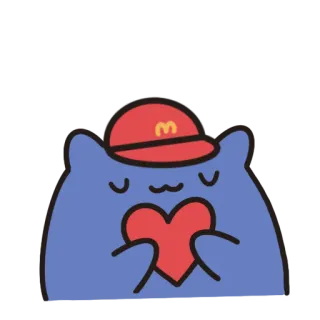 ❤️ lindo, dibujos animados, corazón, amor, gato, McDonald's telegram sticker