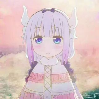 😐 Kanna Kamui Miss Kobayashi's Dragon Maid anime, dragon, kanna, chibi, kawaii, cute whatsapp sticker