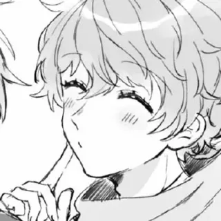 🌟 Anime, Kreskówka, Manga, Chłopak, Portret, Zbliżenie, Słodki telegram sticker