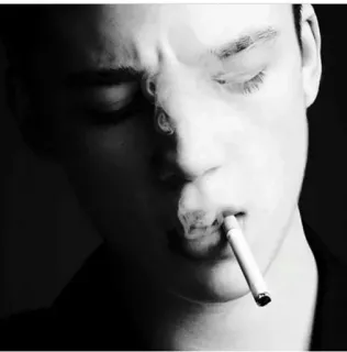 😪 cigarette, smoking, teenager, tobacco, portrait, black and white telegram sticker