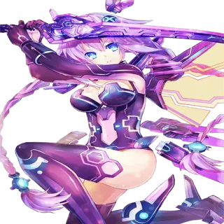 😒 Purple Heart Hyperdimension Neptunia Anime, Purple Heart, Hyperdimension Neptunia, Jeu vidéo, Personnage, Féminin, Épée telegram sticker