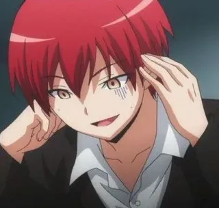 🤟 Karma Akabane Assassination Classroom Anime, Karma Akabane, Assassination Classroom, Desenho animado, Cabelo ruivo, Personagem, Mangá whatsapp sticker