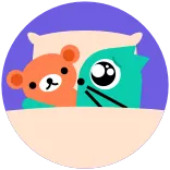 😢 sleep, bed, animals, cute, cat, bear, cartoon telegram sticker