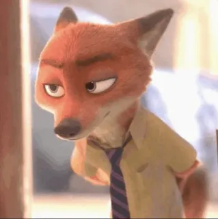 🦊 Nick Wilde Zootopia fuchs, cartoon, lustig, figur, tier, disney, zoomania, nick wilde telegram sticker