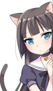 👀 アニメ, 猫耳, 猫, 可愛い, かわいい, 漫画, 女の子 telegram sticker