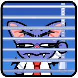 😑 ค้างคาว, มู่ลี่, สำนักงาน, การ์ตูน, สัตว์, ตัวละคร, สีม่วง telegram sticker