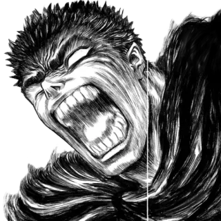 😡 Guts Berserk Anime, Manga, Gan dạ, Berserk, Tức giận, La hét telegram sticker