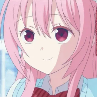🍭 アニメ, 女の子, ピンク髪, かわいい, ポートレート telegram sticker