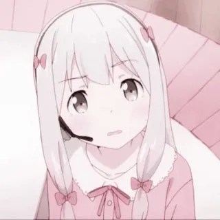 💗 fille anime, mignon, rose, kawaii, casque, anime, fille telegram sticker
