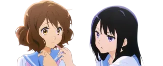 😳 Anime, Mädchen, Freunde, Schuluniformen, Slice of Life telegram sticker