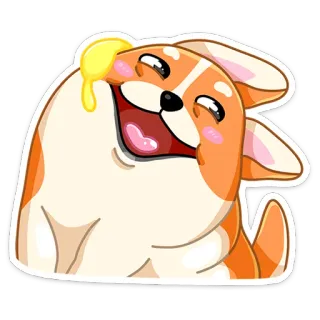 ☺️ คอร์กี้, หมา, การ์ตูน, สัตว์, น่ารัก, เนย telegram sticker
