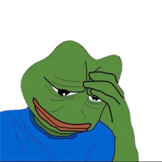 😞 Pepe the Frog Pepe, o Sapo, Meme, Meme da Internet, Presunçoso, Pensando, Contemplativo whatsapp sticker