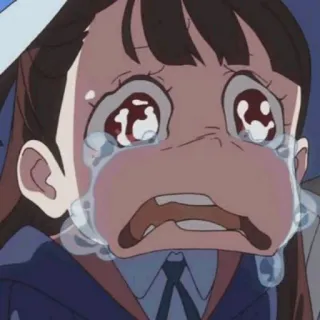 💛 Atsuko Kagari Little Witch Academia khóc, anime, buồn, nước mắt, hoạt hình telegram sticker
