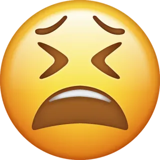😫 emoji, sad, crying, face, expression, upset, yellow telegram sticker