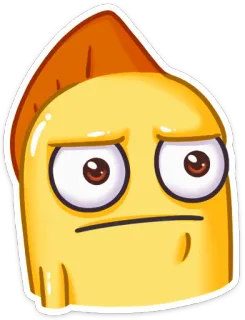 😕 desenho animado, amarelo, personagem, expressão, adesivo telegram sticker