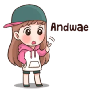 😠 Andwae 漫画, 女の子, 韓国, 可愛い whatsapp sticker