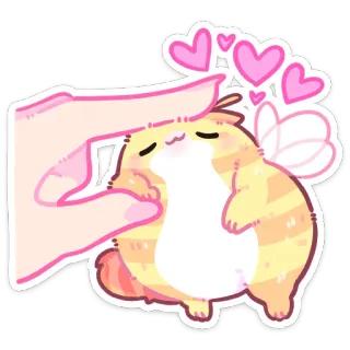 🥰 cute, animal, chubby, hamster, kawaii, hearts, hand, wings telegram sticker