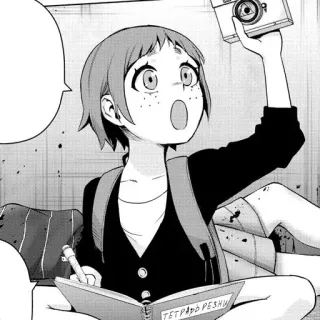 😲 ТЕТРАДЬ РЕЗНИ Anime, Garota, Câmera, Caderno, Mangá, Desenho telegram sticker