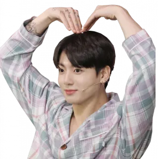 ❤️ Jungkook kpop, singer, cute, heart, BTS, love, pajamas telegram sticker