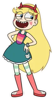 😃 Star Butterfly Star vs. the Forces of Evil Cartoon, animiert, Mädchen, Charakter, Star Butterfly, Magie, skurril telegram sticker