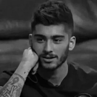 🖇 Zayn Malik 名人, 歌手, 肖像, 黑白 telegram sticker