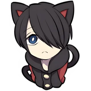 ☹️ cat, anime, manga, sticker, cartoon, chibi, neko telegram sticker