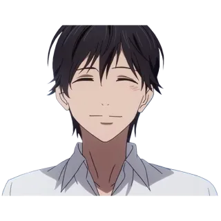 😊 อนิเมะ, เด็กผู้ชาย, ยิ้ม, ตัวละคร, ภาพประกอบ telegram sticker