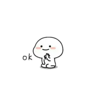👍 ok carino, personaggio, ok, approvazione, sì, semplice, kawaii telegram sticker