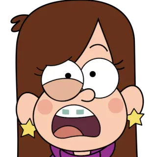 😧 Mabel Pines Gravity Falls dessin animé, personnage, fille, expression, Mabel Pines telegram sticker